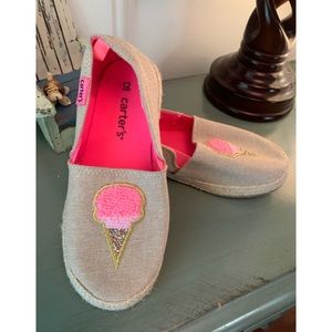 Carter’s GIRLS NWOT espadrille ICE CREAM CONE ! Sz 12